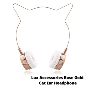 Lux Accessories Rose Gold Cat Ear Headphone
